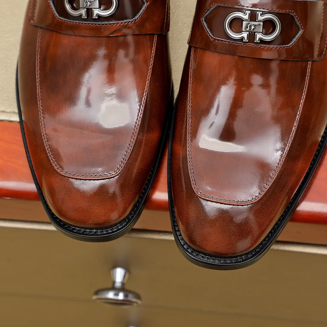 Men's shoes💰460🕷🕷[Ferragamo] Ferragamo's top men's business leather shoes💯Original copy of the official website, the upper is made of imported official website 1:1 material🍁Italian imported cowhide🇮🇹Imported cowhide lining. It’s definitely not made with ordinary craftsmanship, it’s the model used by celebrities! The factory’s craftsmanship is designed to create the most perfect shoes for trendy men! Colors available! Code number 38-44 (45.46 customized)......